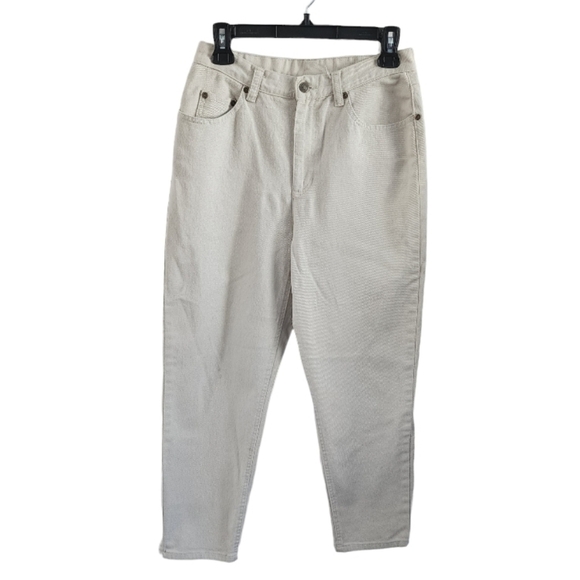 Liz Claiborne jeans, cream pants, regular waist, straight legs, size 10 - Picture 1 of 8